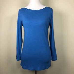 Gap blue boat neck top medium